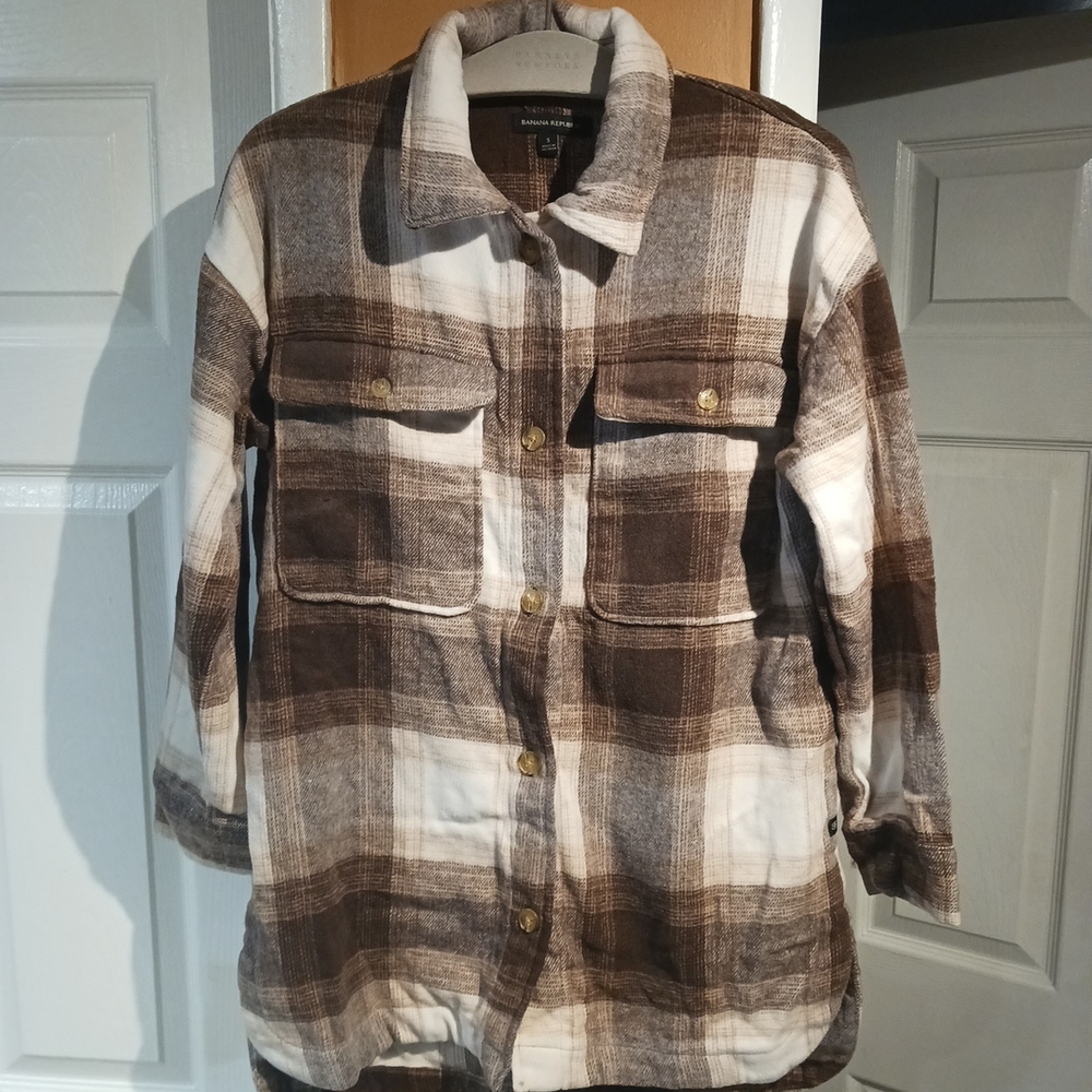 Banana Republic Women's Plaid Flannel Shacket. Size S
